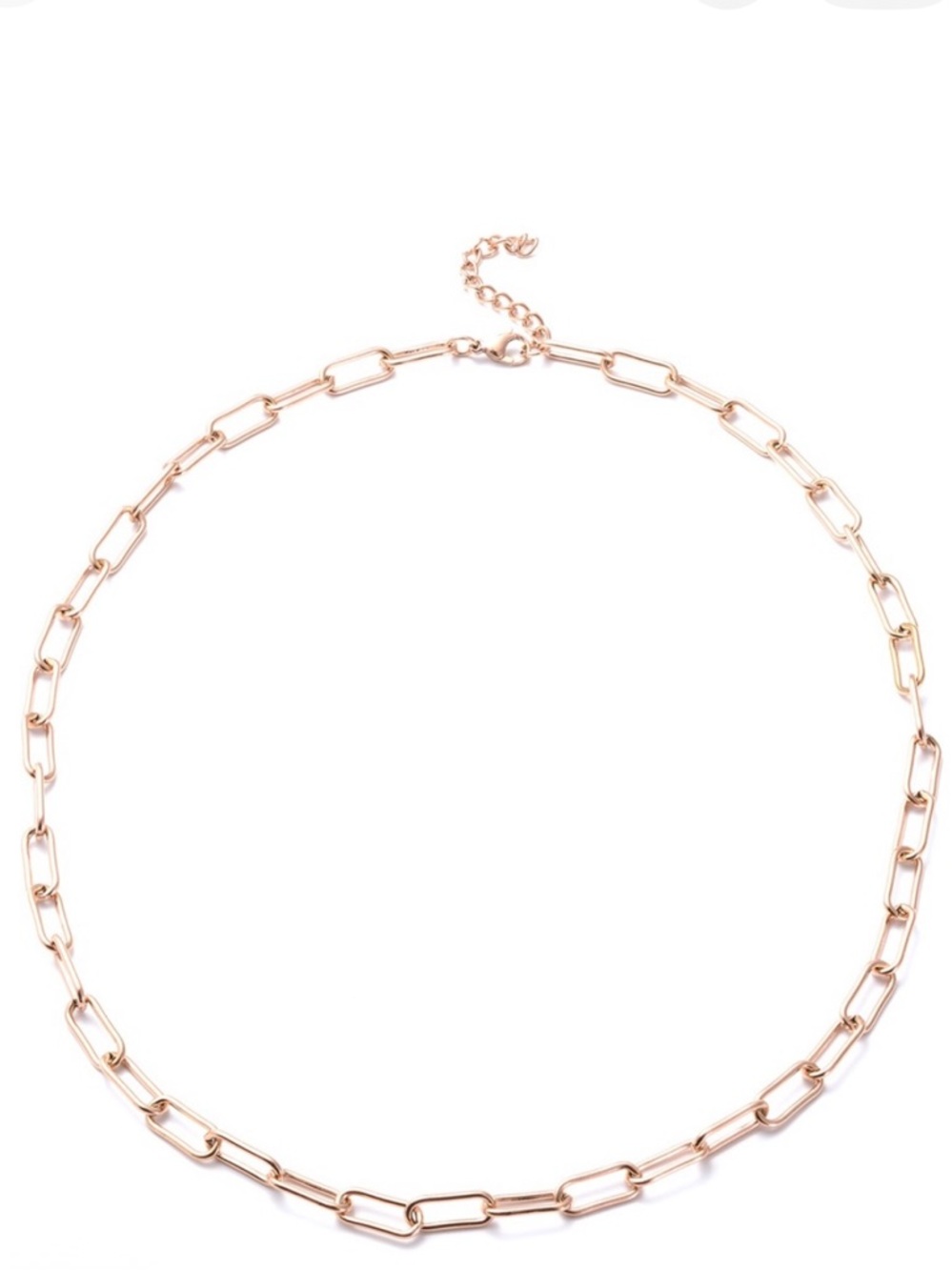 Necklace Paper Clip ION Plated Rose Gold over Stainless Steel